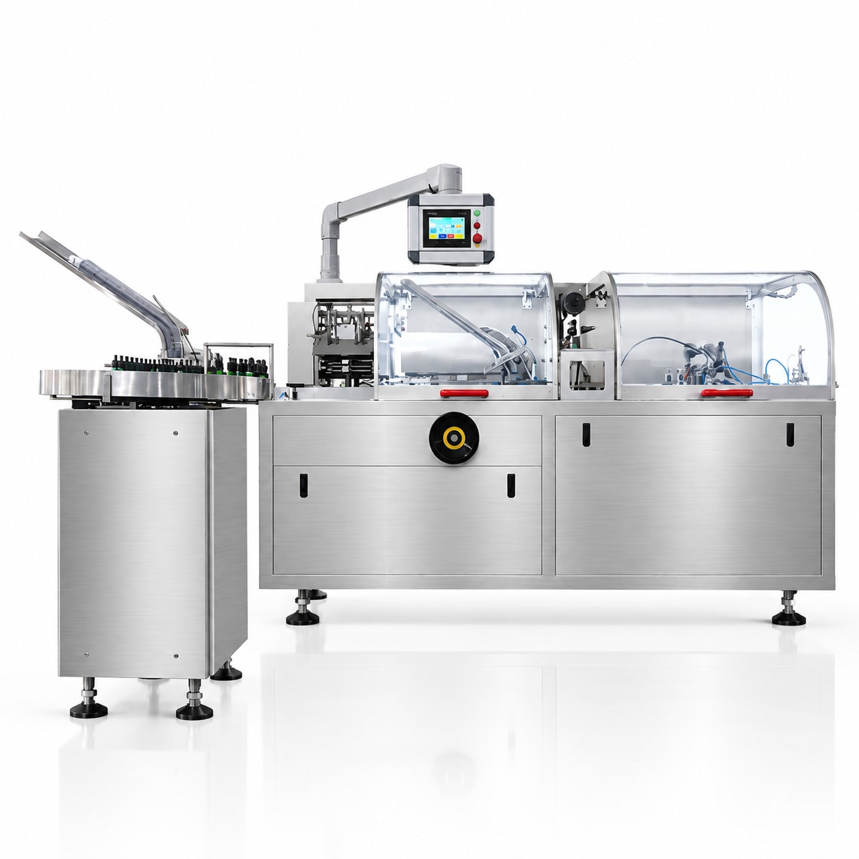 New Vision Machines Automatic Cartoning Machine — Carton Forming, Filling & Closing for Pharma Lines — Oil Filling Machine by New Vision Machines