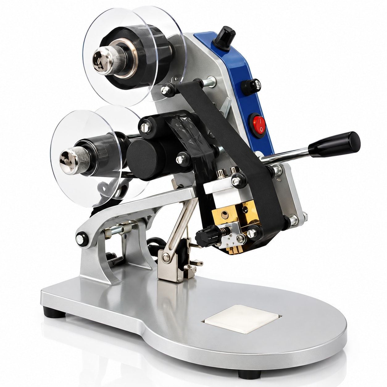 New Vision Machines Manual Hot Foil Ribbon Stamping Machine — Foil Stamper for Pouches & Paper Bags | Price in India — Oil Filling Machine by New Vision Machines