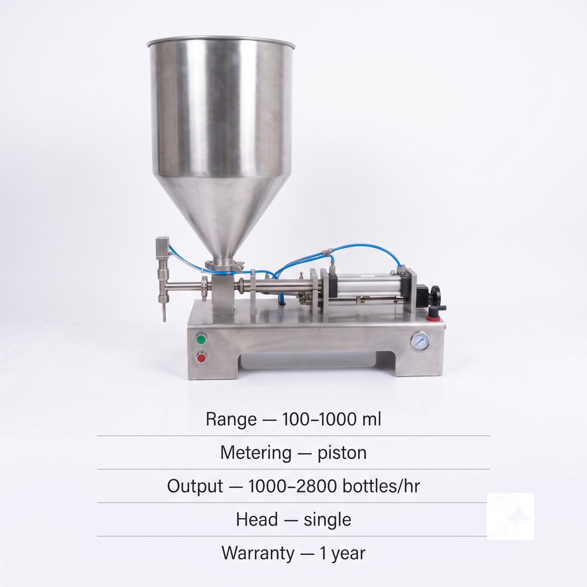 New Vision Machines Semi Automatic Paste Filling Machine 100-1000ml (Single Head) — packaging equipment technical specifications and build view 5 by New Vision Machines Indore
