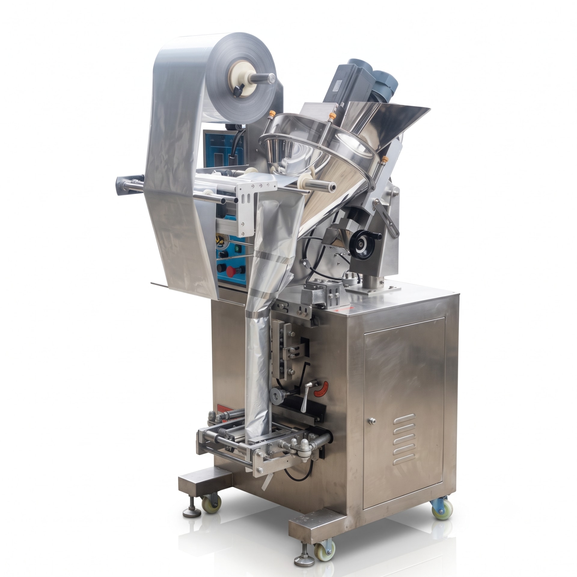 Side Sealer FFS Bagging Machine — 100g Granule Pouch Packer (5–20 cm), Bagger Only Unit — Batch Coding Machine by New Vision Machines