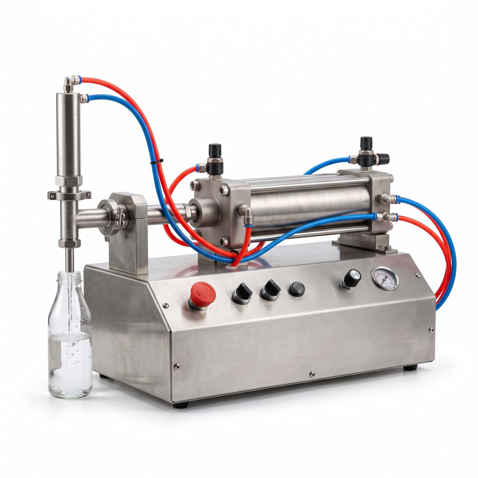 Single Head Pneumatic Liquid Filling Machine (500–5000 ml) — Filling Machines manufactured by New Vision Machines Indore