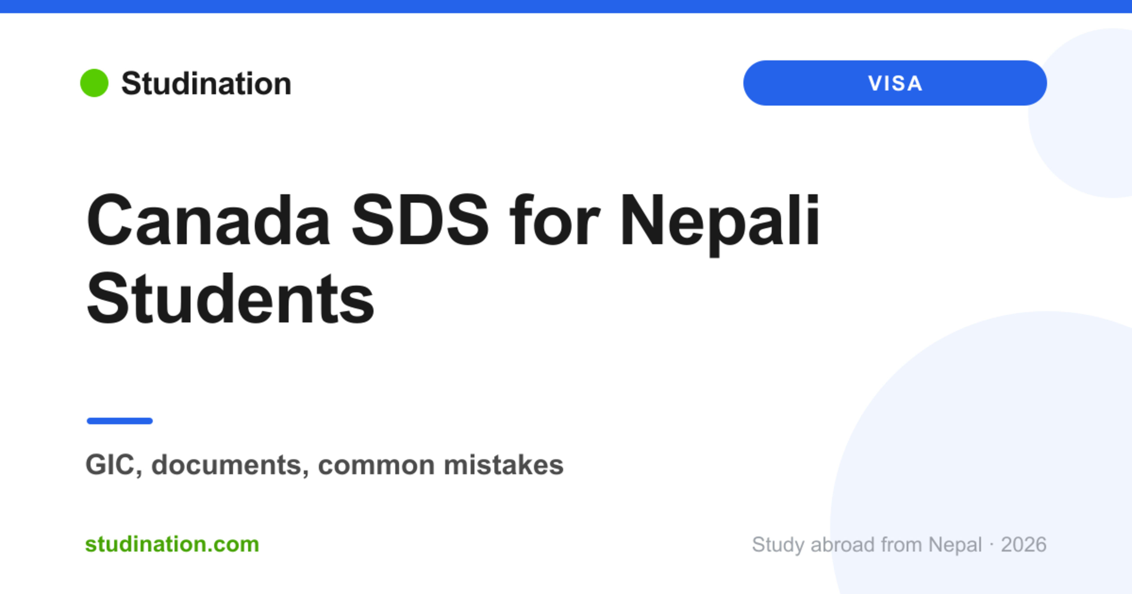 Studination blog cover: Canada SDS for Nepali Students (visa)