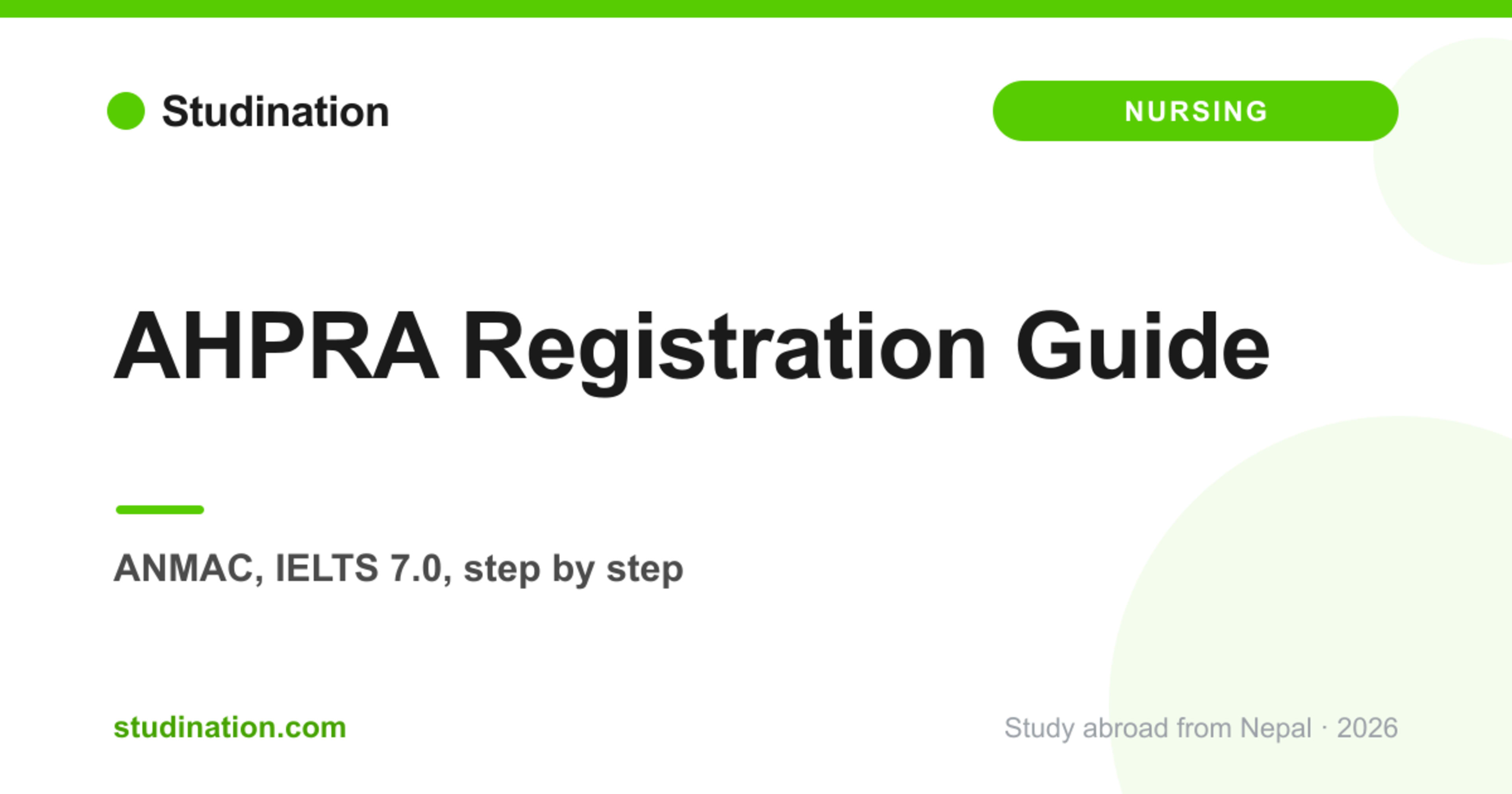 Studination blog cover: AHPRA Registration Guide (nursing)