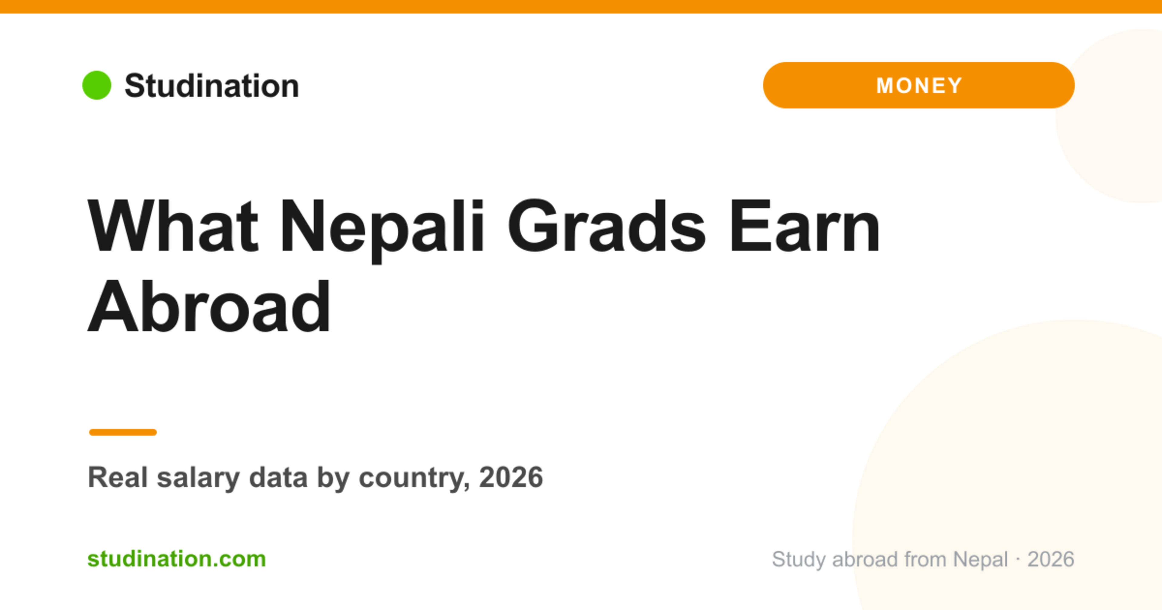 Studination blog cover: What Nepali Grads Earn Abroad (money)