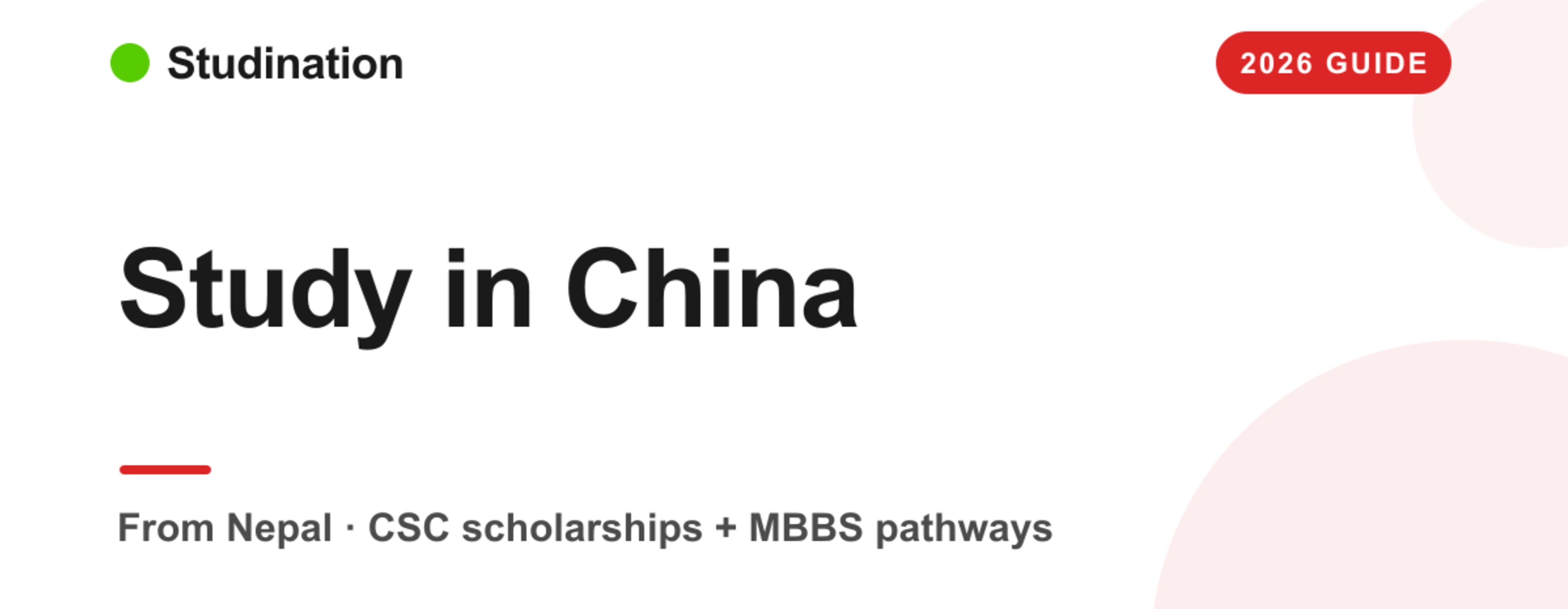 Study in China from Nepal — Studination 2026 guide