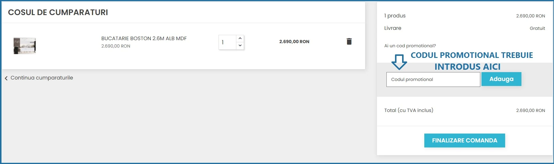 Cod promotional Mobila Marcel Prod