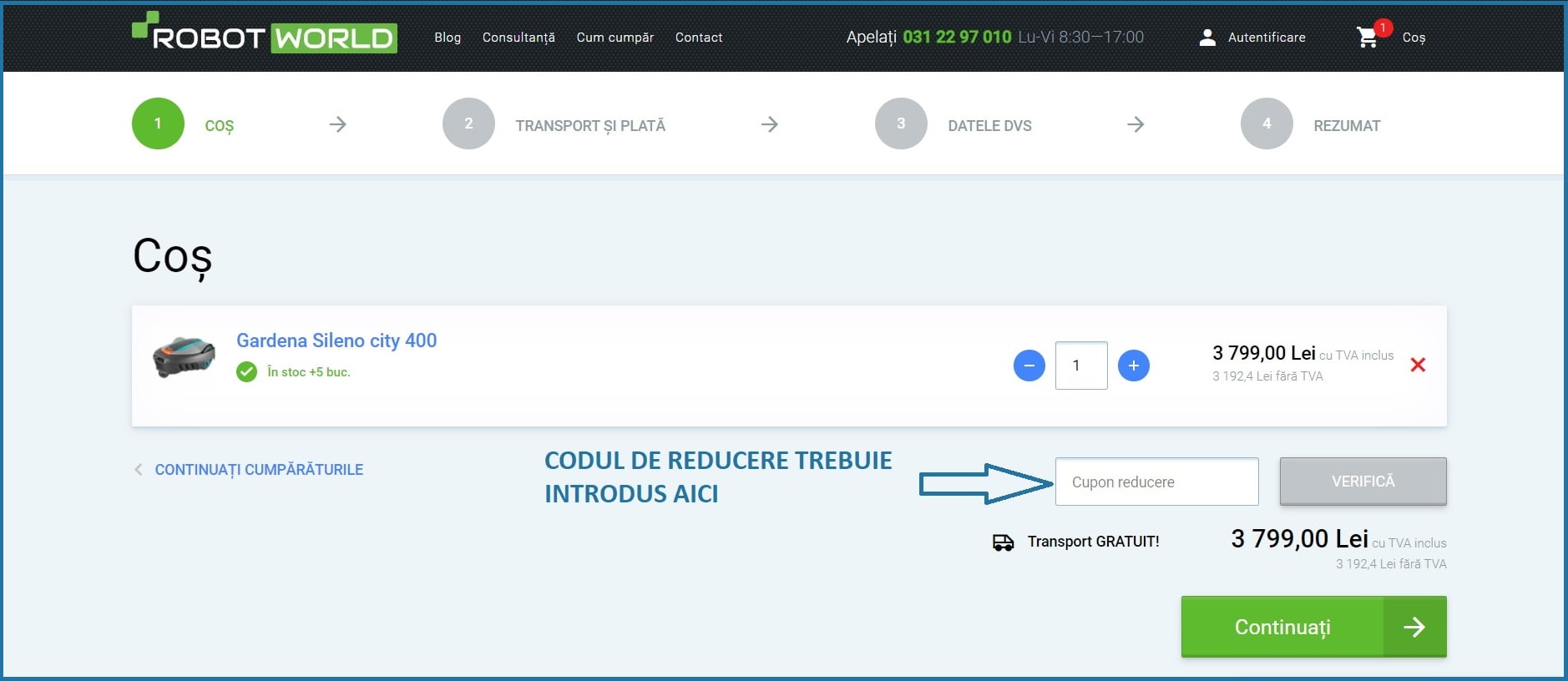Cupon reducere Voucher Reducere Robot World