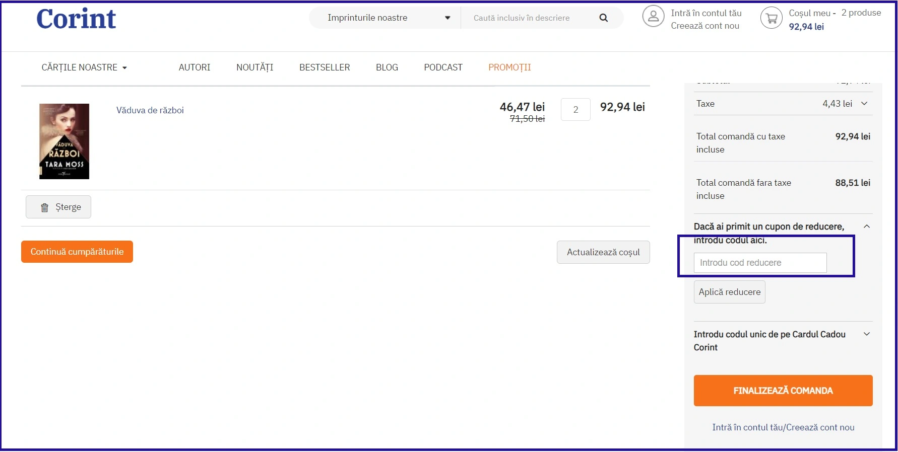 cupon reducere Editura Corint