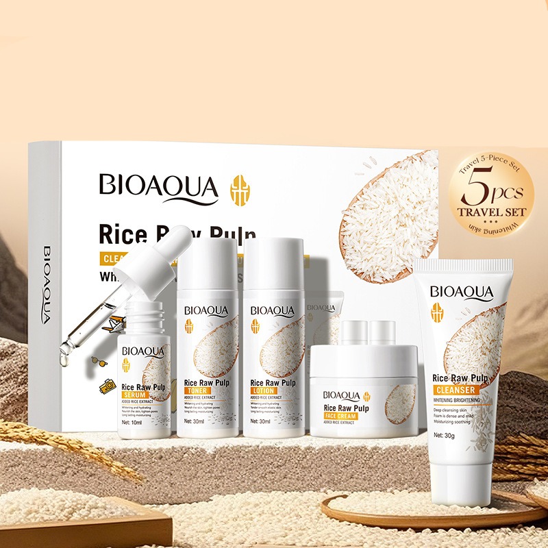 BIOAQUA Rice Raw Pulp Whitening Travel Set