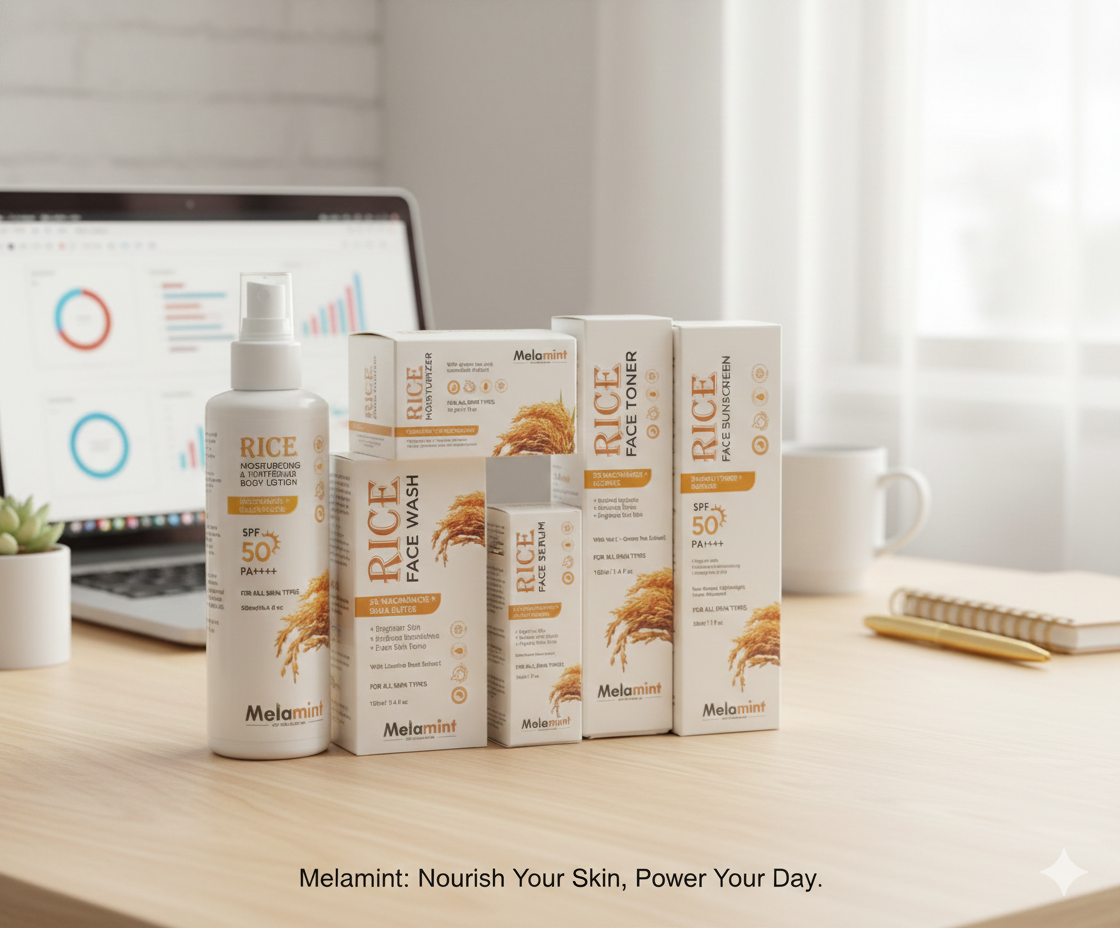 Melamint Natural Rice Skin care set