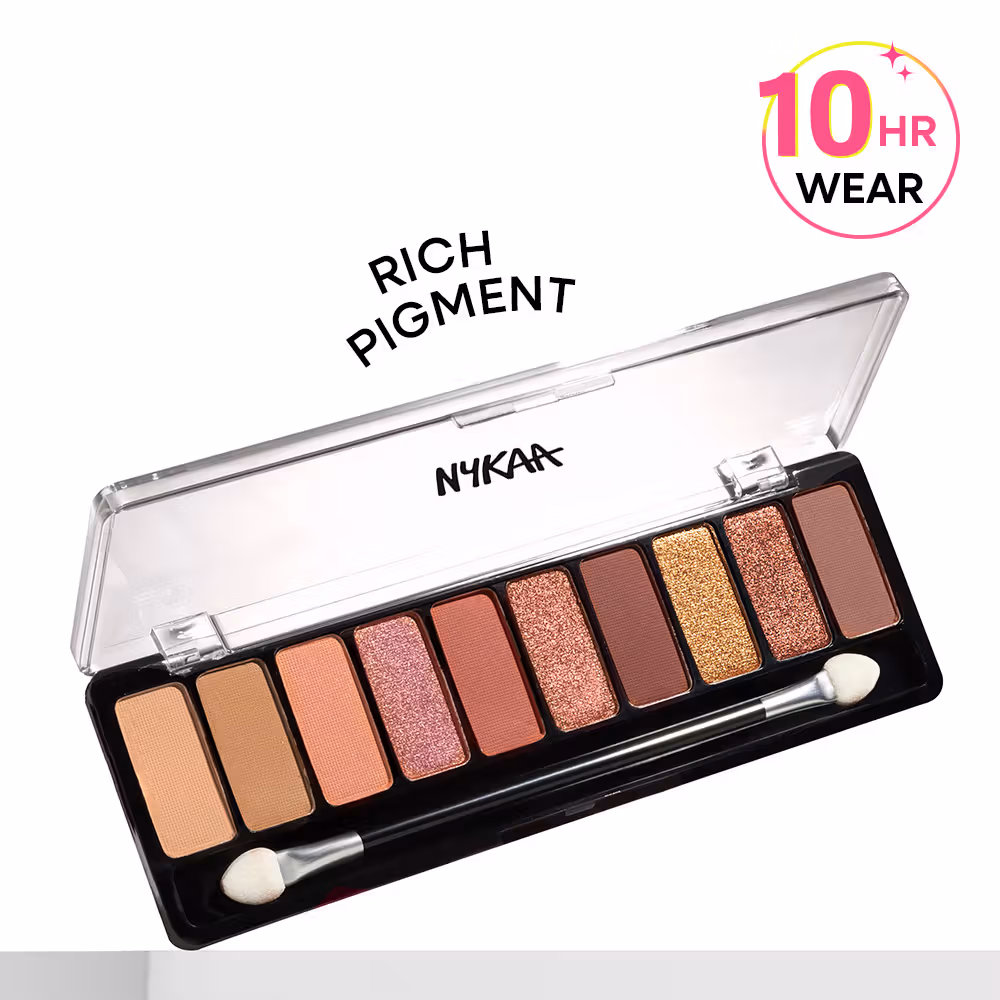 Nykaa Eyes On Me! 10-in-1 Eyeshadow Palette - Beachside Peach (12g)
