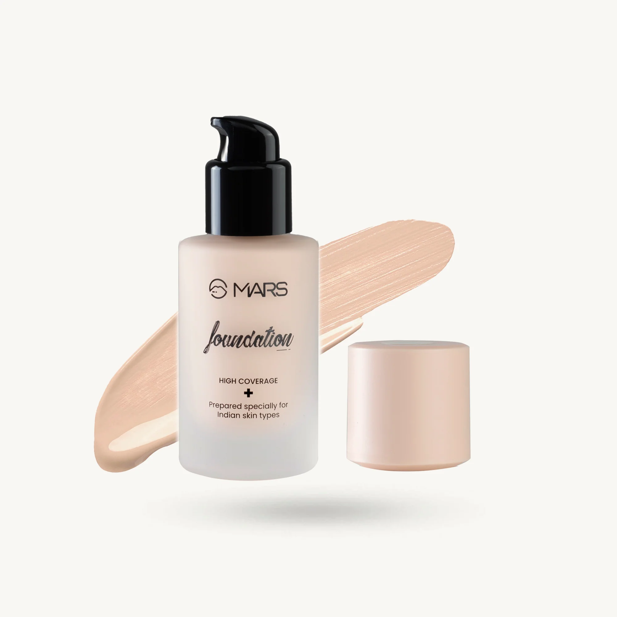 MARS High Coverage Liquid Foundation with SPF 50 PA++++ | Lightweight & Blendable Face Makeup Base | Sun Protection | Hides Blemishes & Dark Spots | Suitable for Indian Skin Tones | Long Lasting Formula for Women 