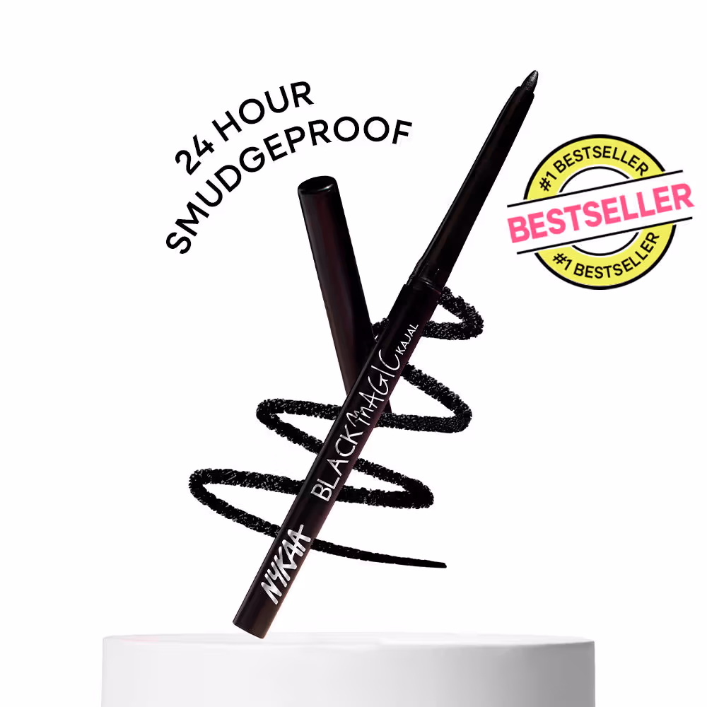 Nykaa Magic Smudgeproof Kajal Eyeliner Pencil Lasts Upto 24 Hours - Black (0.3gm)