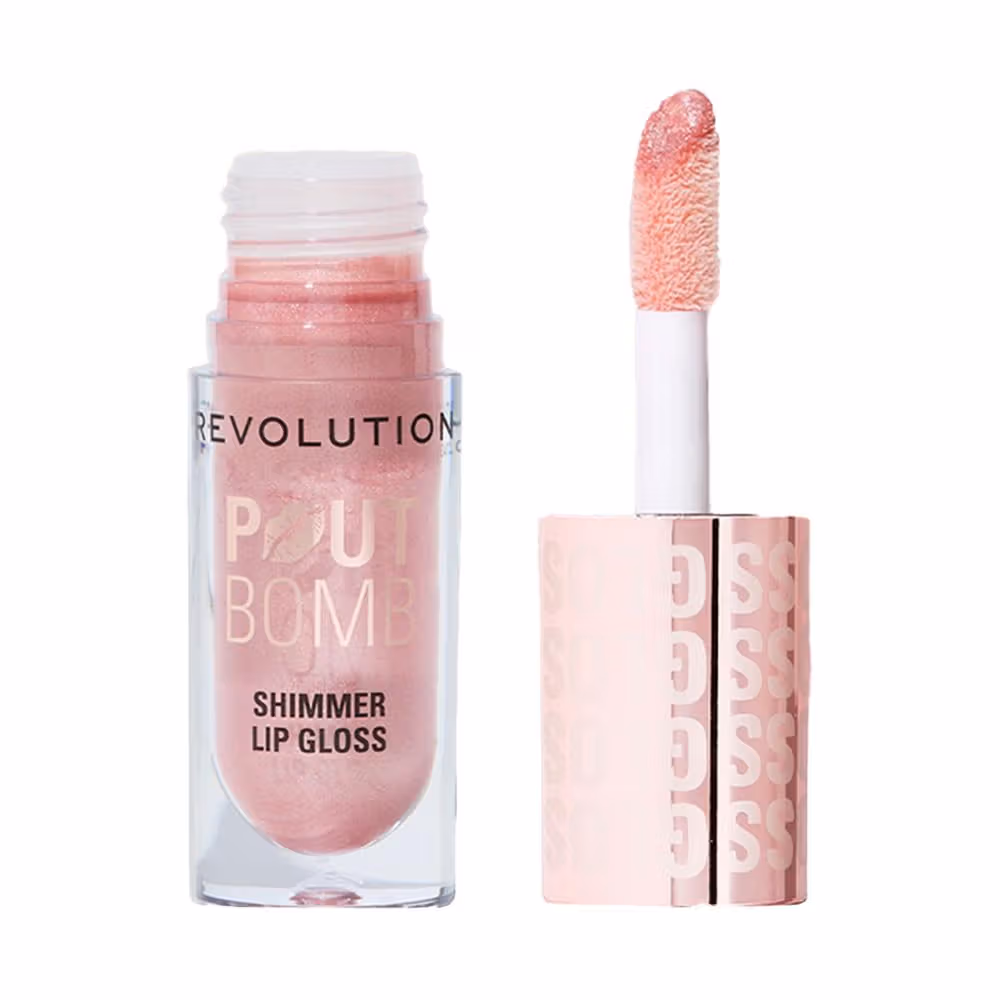 Makeup Revolution Pout Bomb Shimmer Lip Gloss - Shine Pink (4.5ml)