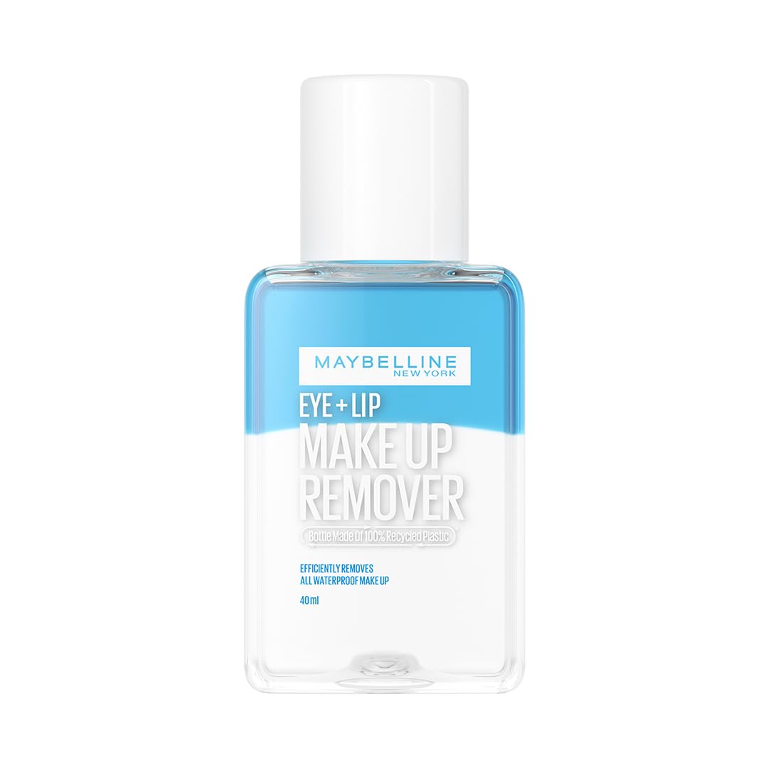 Maybelline New York Biphase Eye + Lip Makeup Remover for Waterproof Makeup, Fragrance-Free, 40ml