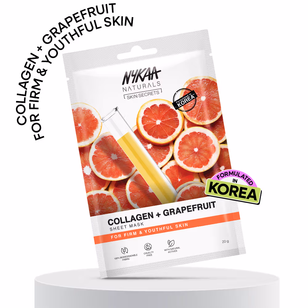 Nykaa Collagen+Grapefruit Sheet Mask For Firm & Youthful Skin-Formulated In Korea - For All Skin Types (20ml)
