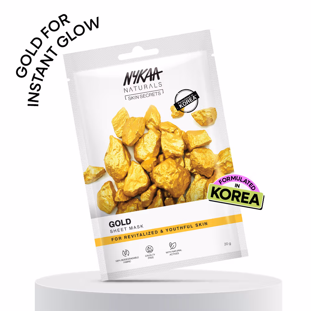 Nykaa Gold Sheet Mask For Revitalized & Youthful Skin-Formulated In Korea-For All Skin Types (20g)