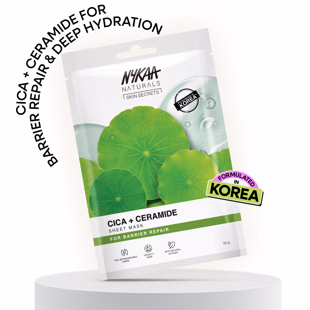 Nykaa Naturals Korean Sheet Mask With Cica & Ceramide For Barrier Repair & Deep Hydration Boost