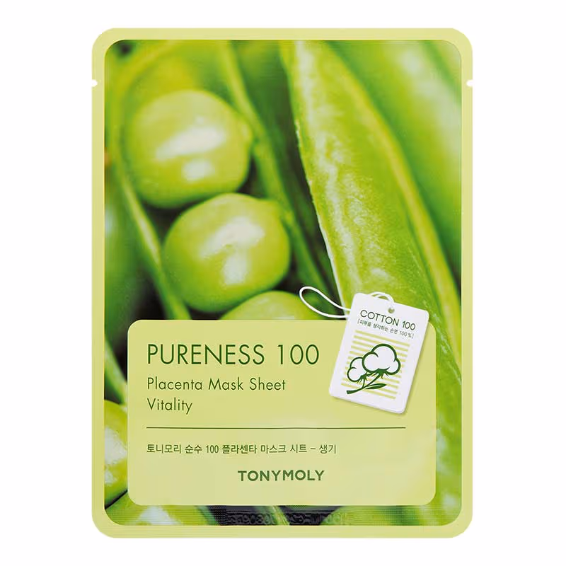 TONYMOLY Korean Pureness 100 Placenta Face Sheet Mask to Revitalize Skin with Anti-Aging Benefits (21ml)