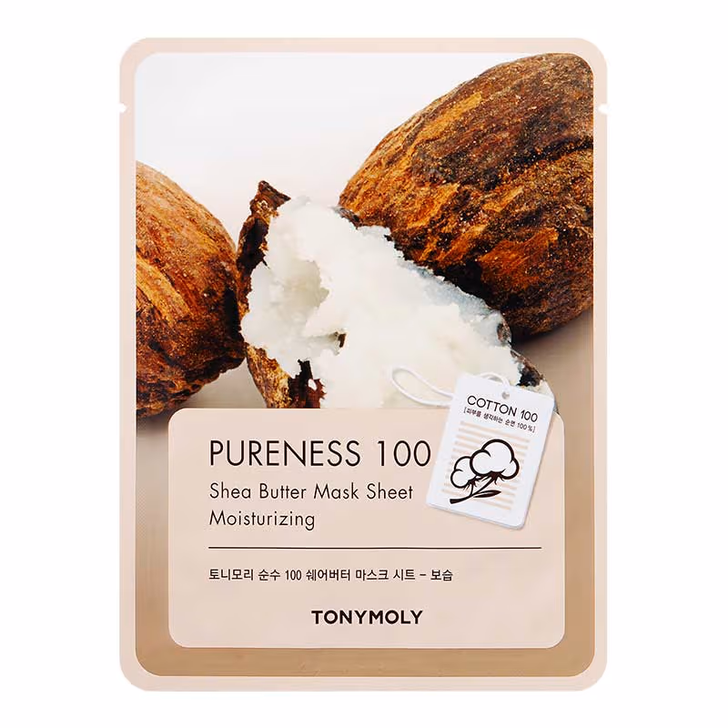 TONYMOLY Korean Pureness 100 Shea Butter Face Sheet Mask to Moisturize & Soothe the Skin (25g)