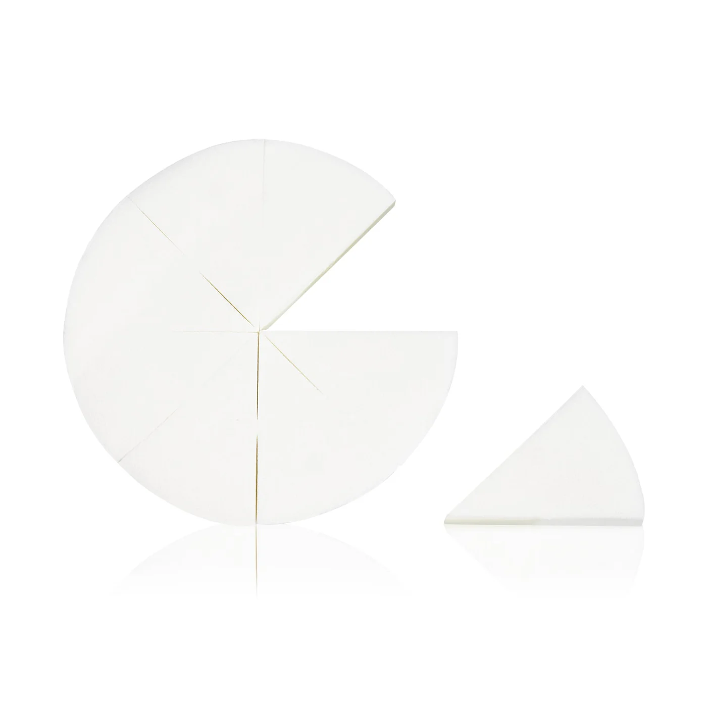 Pressed Sponge (Triangle Pie) (White) (8 Pcs )