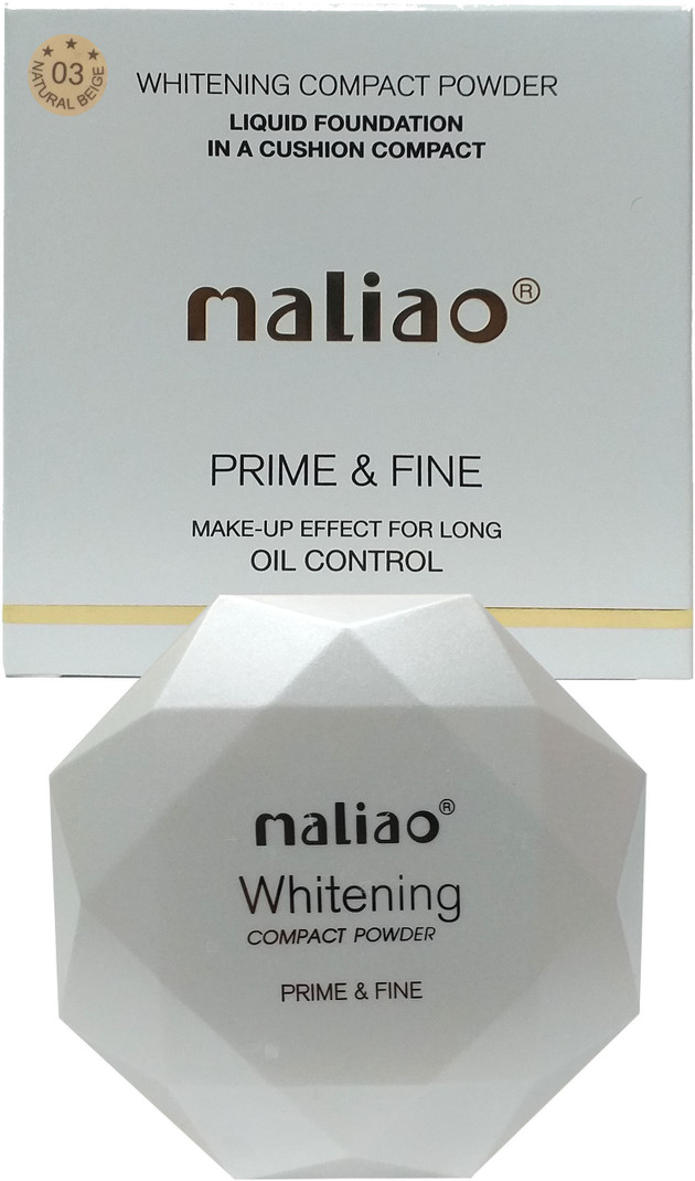 maliao Prime and Fine Oil Control Whitening Compact Face Powder Natural Beige Compact (Natural Beige, 20 ml)