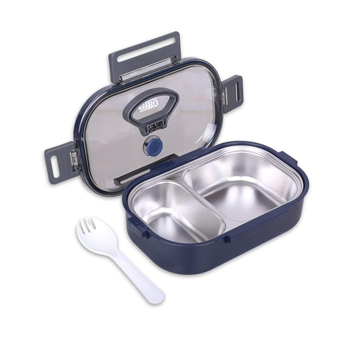 GIBO Stainless Steel Lunch Box – 2 Compartment Leakproof Tiffin