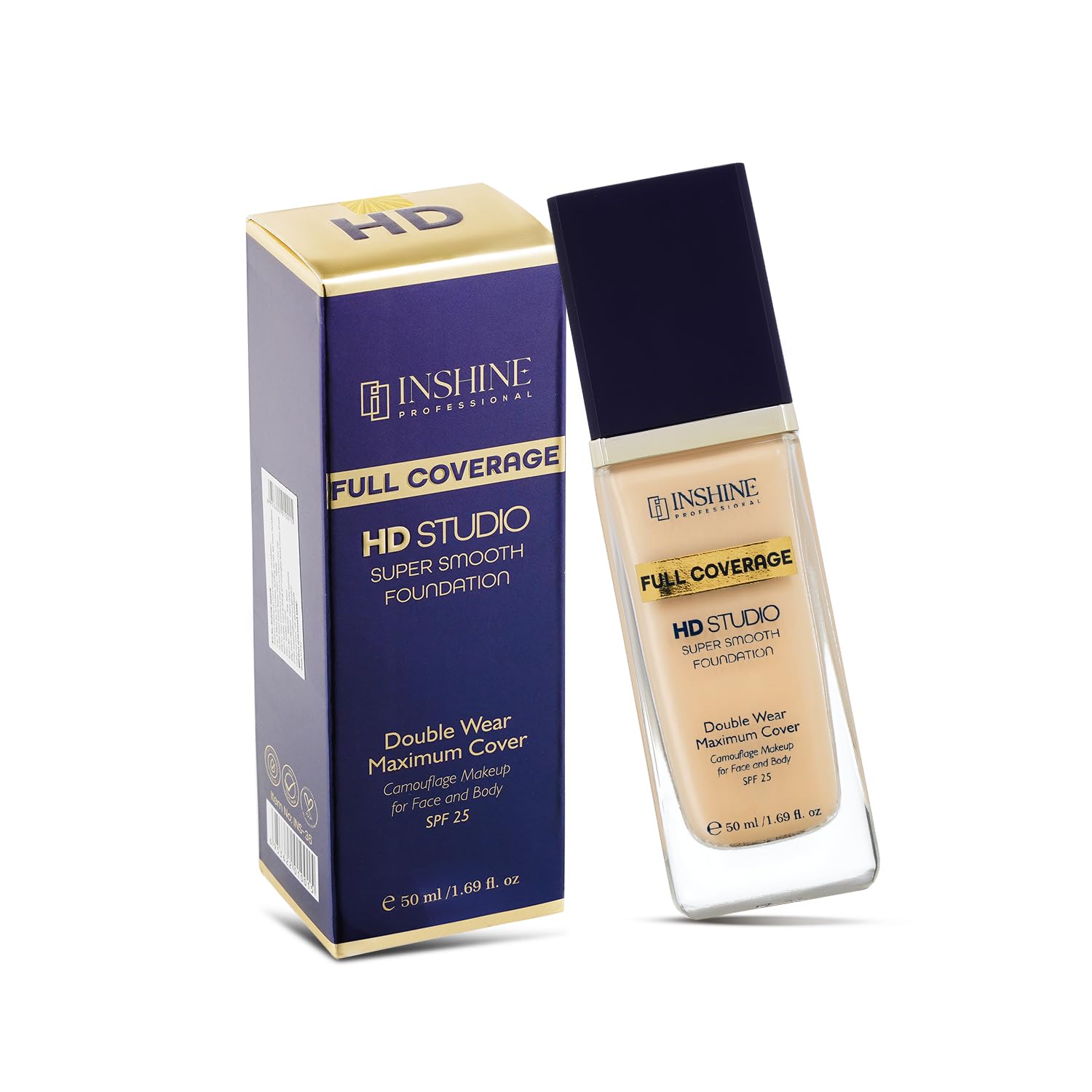 INSHINE 24-Hour Full Coverage Foundation – Lightweight, Waterproof, Oil Control, Sweat & Humidity-Resistant with Non-Cakey Matte Finish