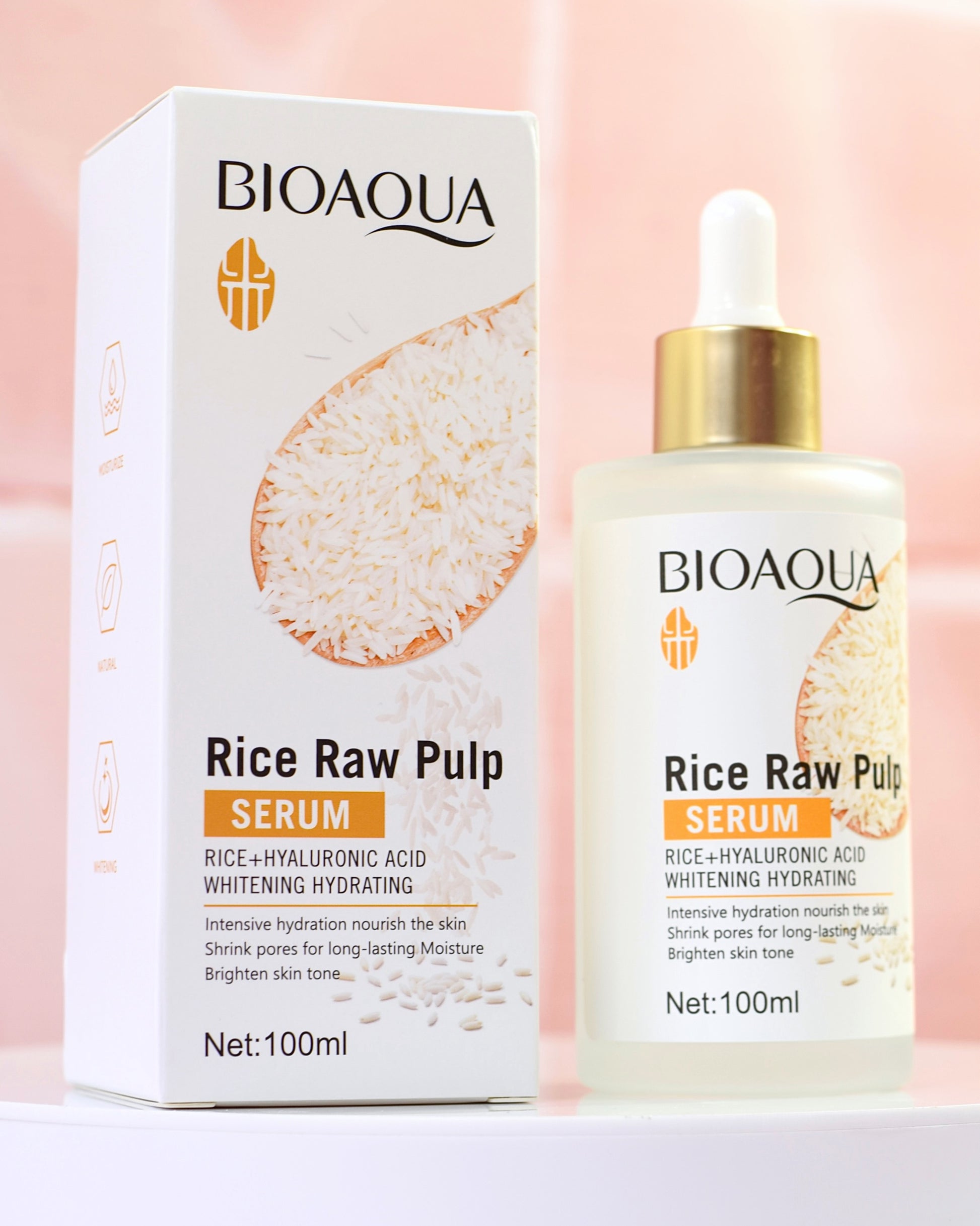 BIOAQUA Rice Raw Pulp Serum With RICE+HYALURONIC ACID WHITENING HYDRATING
