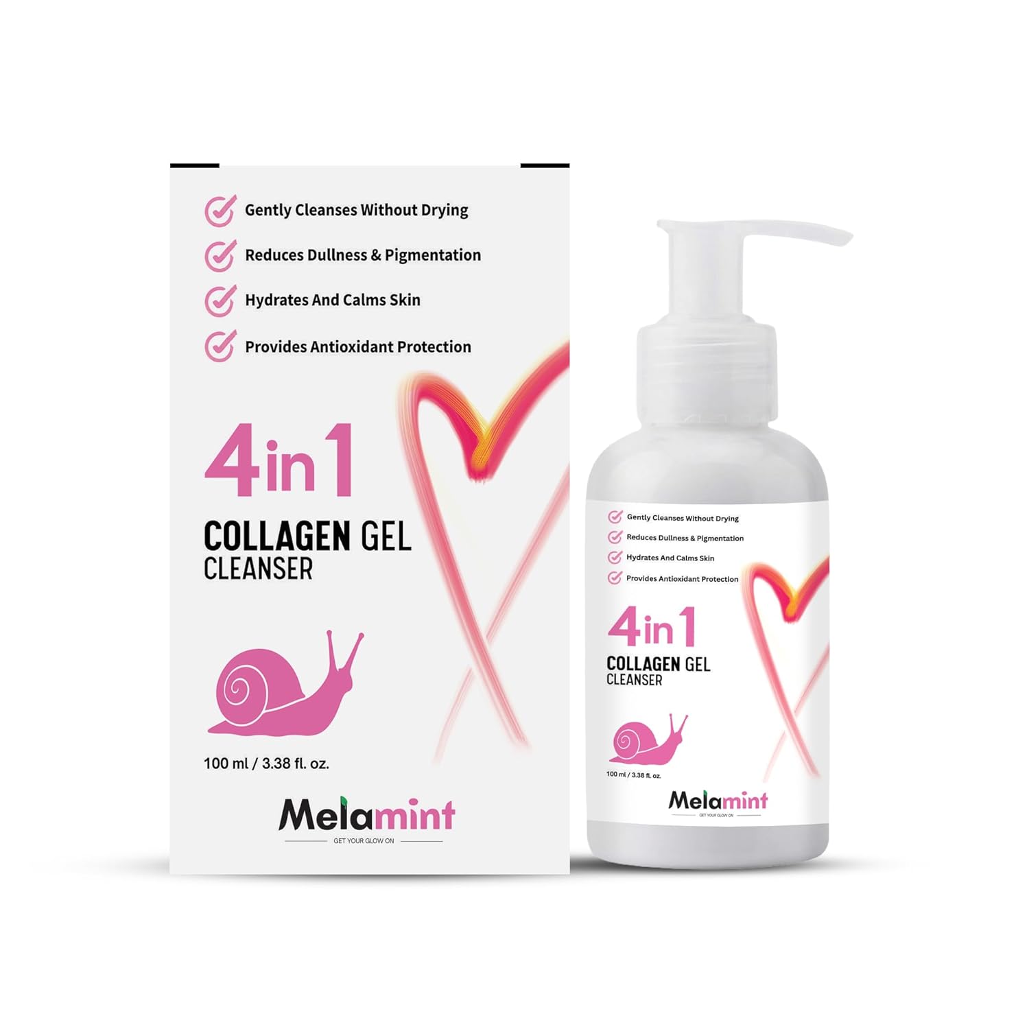 4-in-1 Collagen Gel Cleanser Face Wash – Hydrating, Brightening & Anti-Pigmentation Formula | Gentle Deep Clean for Soft, Glowing Skin | Antioxidant Rich Daily Face Cleanser for Women & Men | 100 ml