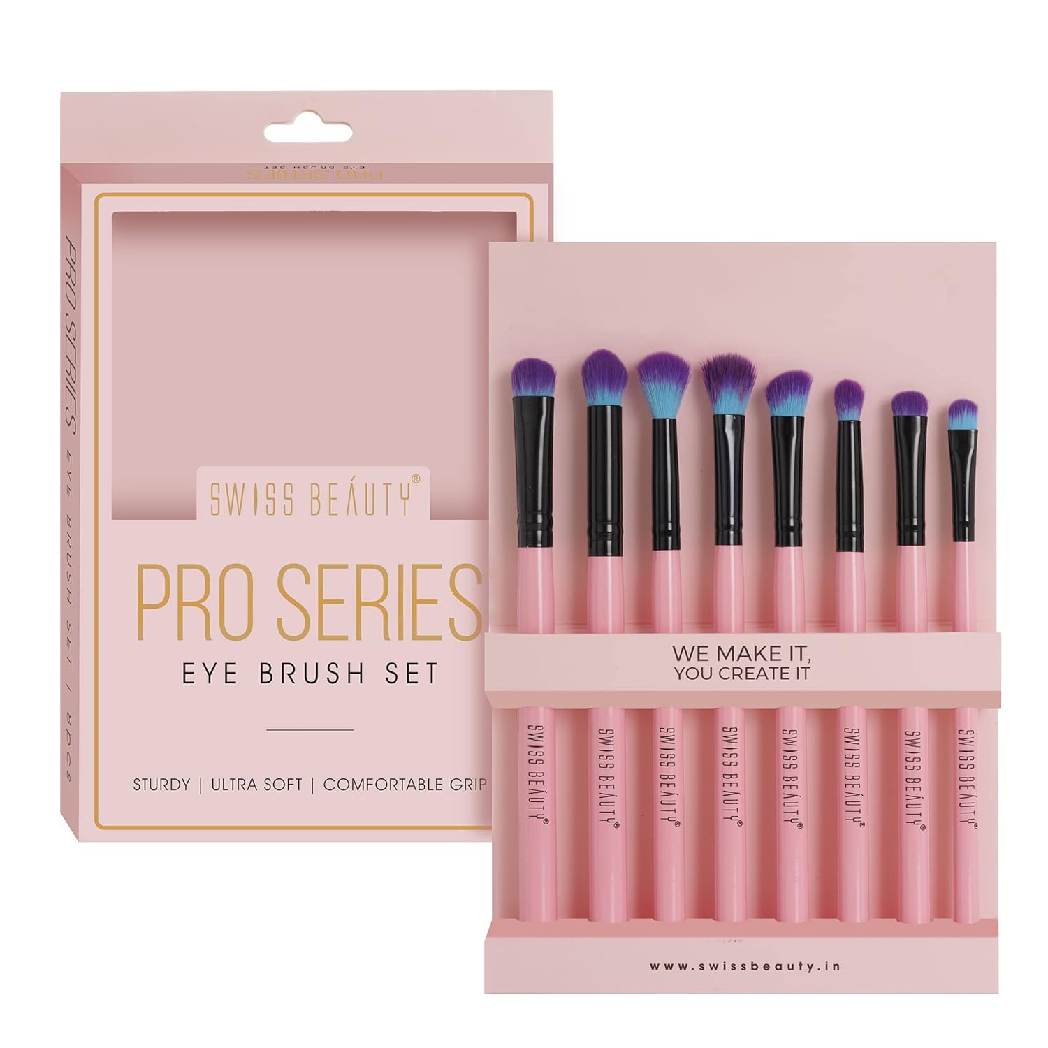 Swiss Beauty Pro series Eye Brush set, 8Pcs