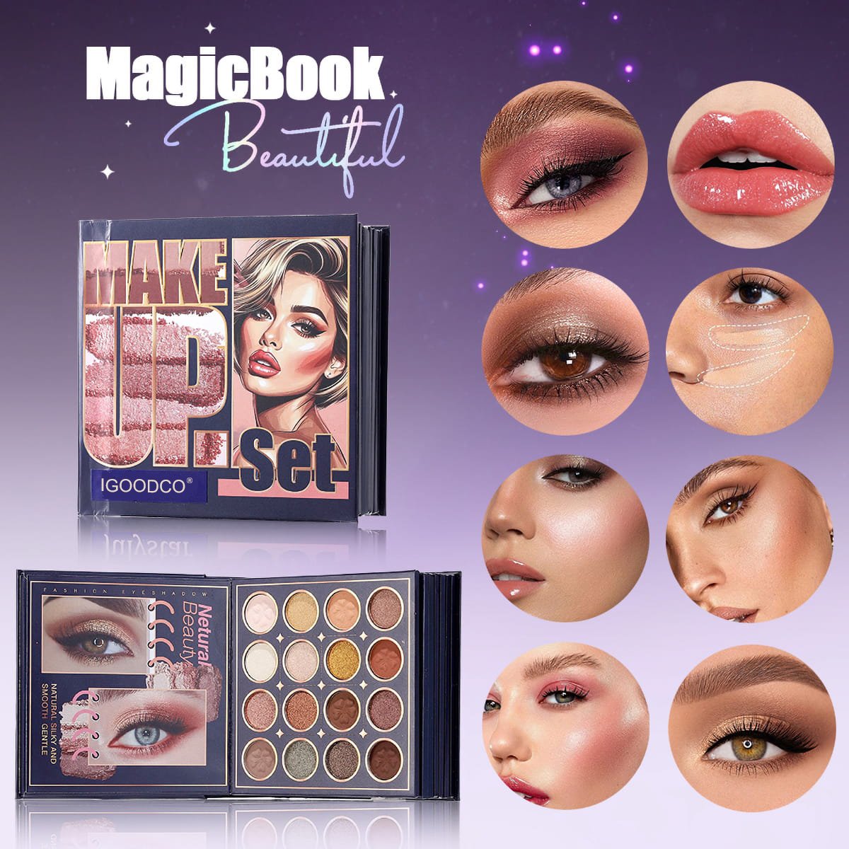 IGOODCO Premium 8-in-1 Makeup Book