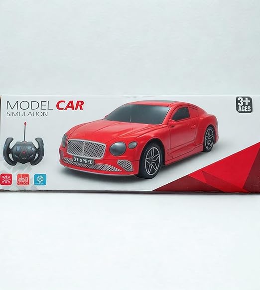 Rechargeable Remote Control Sports Car Model, Rechargeable Battery, Die-Cast Metal Body, Red