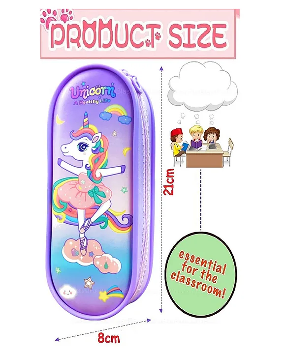FunBlast Unicorn Themed Multi Purpose Pencil Pouch - Purple