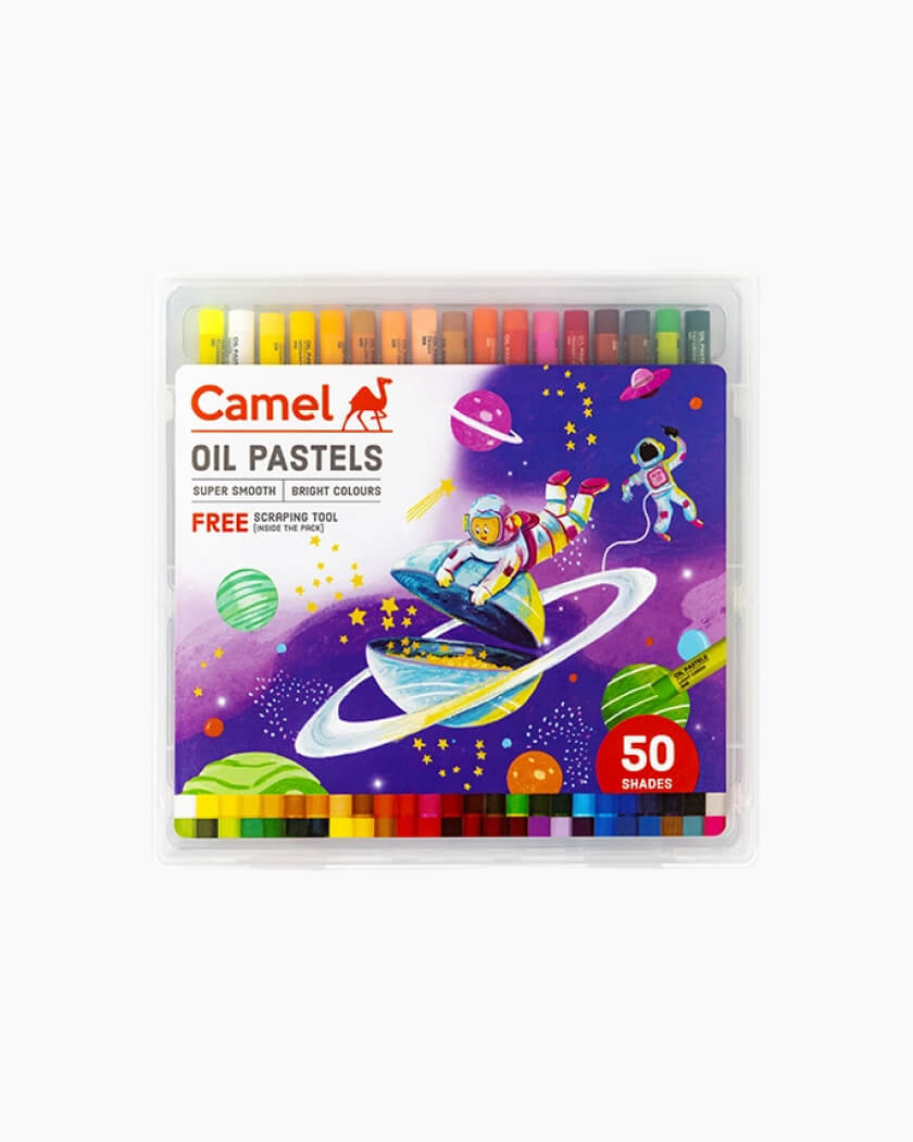 Camel  Oil  Pastels  Assorted  plastic  pack  of  50  shades 