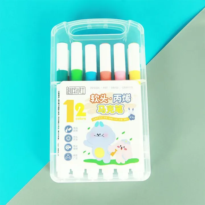Soft head acrylic marker pen for children students large capacity opaque soft head watercolor pen hand painted DIY graffiti painting
