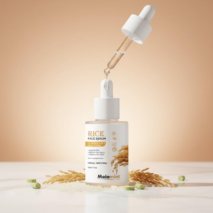 Rice Face Serum | 5% Niacinamide with Alpha Arbutin | Brightens Skin, Reduces Dark Spots, All Skin Types | 30ml
