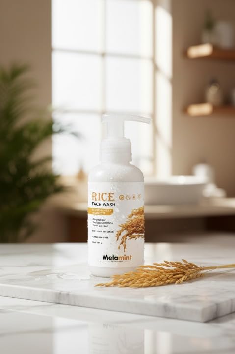 Rice Face Wash with Licorice Root Extract, Brighten Skin, Reduce Blemishes, Even Skin Tone, 2% Niacinamide + Shea Butter, All Skin Types |100ml