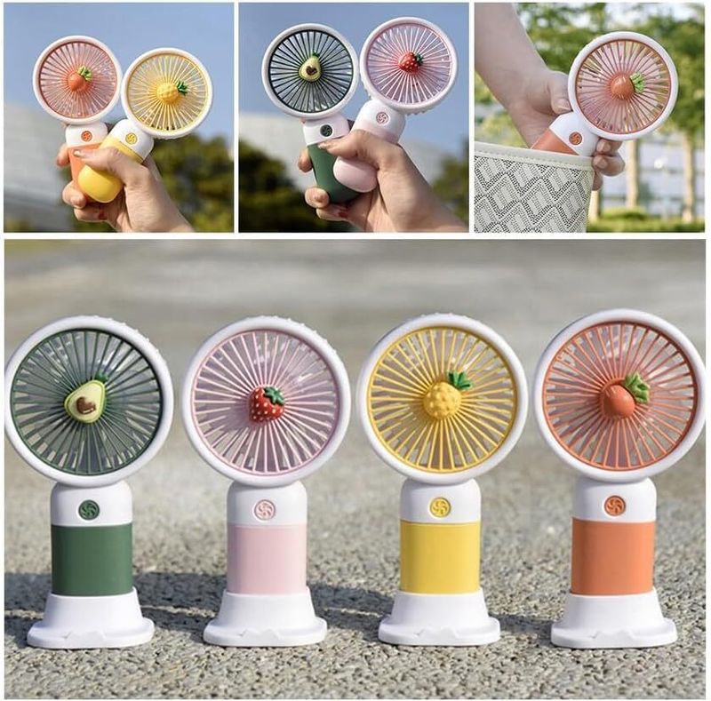 HEYKAM Mini USB Handheld Fan | Rechargeable & Travel-Friendly | Strong Airflow Fan1 Rechargeable Fan (Multicolor)