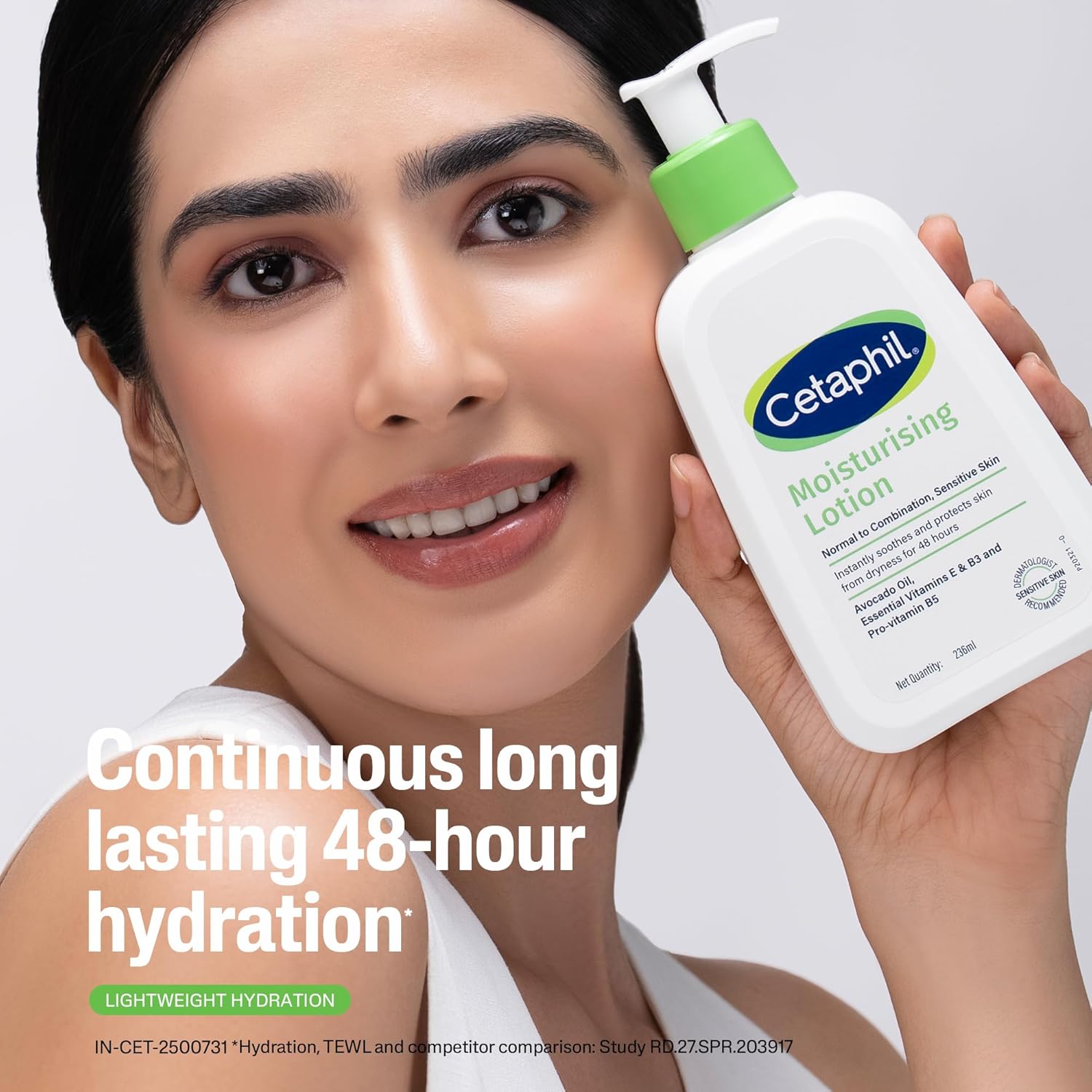 Cetaphil Moisturising Lotion 118 ml for Dry to Normal & Sensitive Skin | 48H Hydration with Niacinamide, Panthenol & Glycerin | Fragrance-Free, Non-Greasy, Dermatologist Recommended, For Face and Body