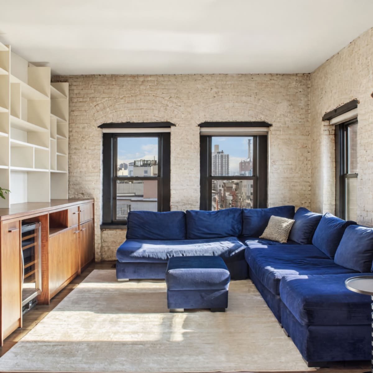Like New Restoration Hardware Blue Velvet Sectional Sofa 108 Inch – Brooklyn, NY