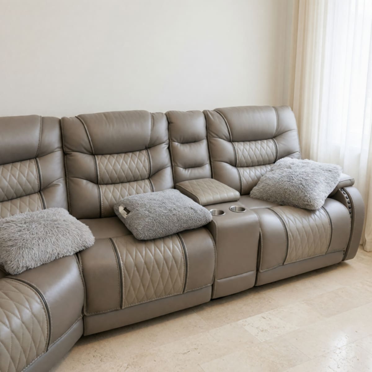 Grey 6-Seater Sofa – Good Condition – Rosenberg, TX