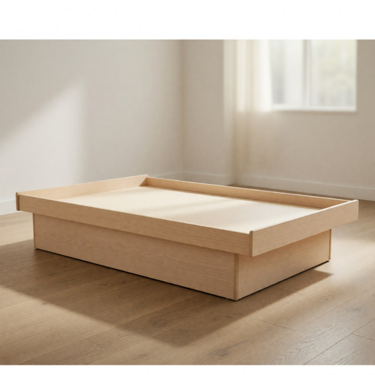 Futonland Platform Full Size Bed White – New Condition, 4 Drawers – Minneapolis, MN