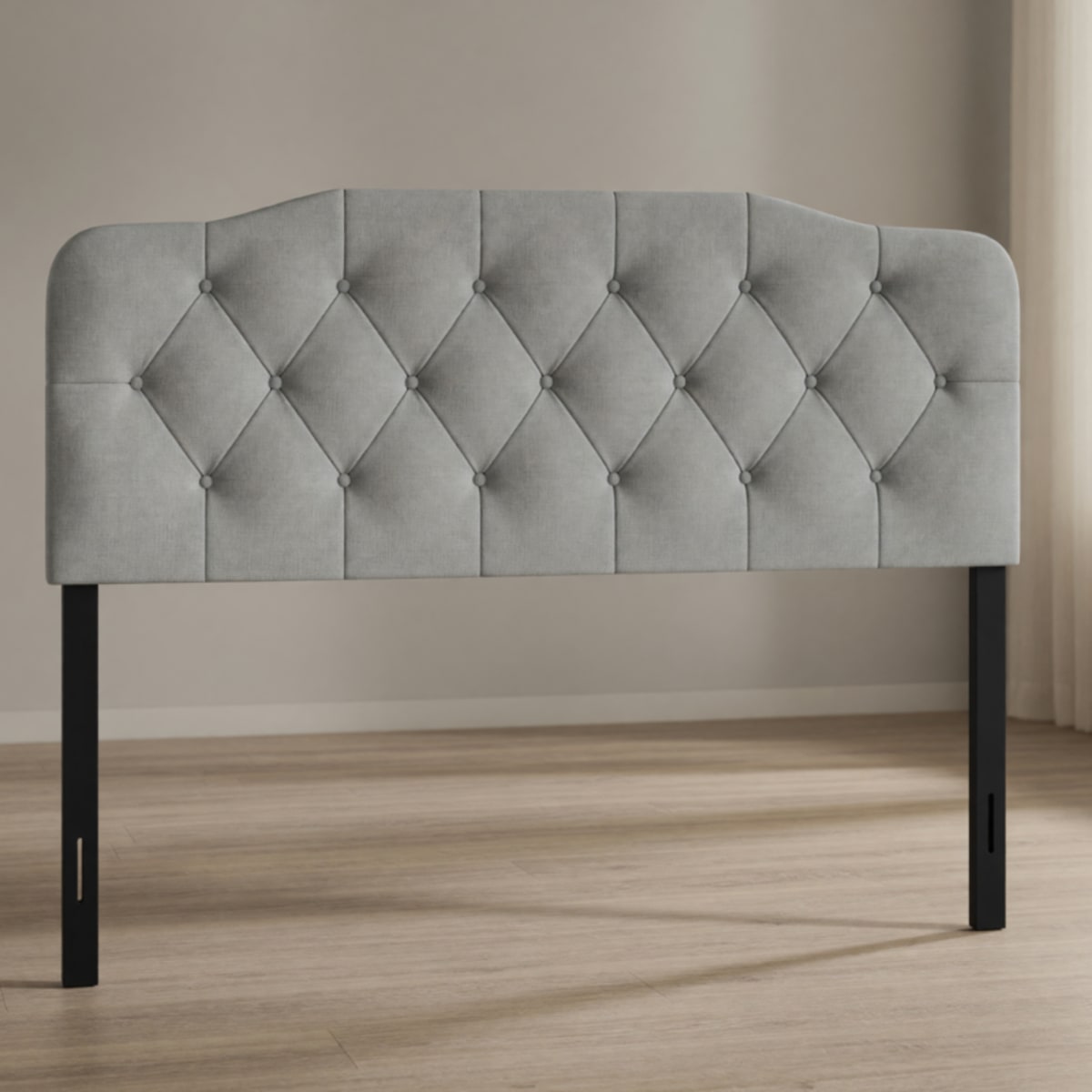 CraftPorch Button Tufted Headboard Set – New, Light Grey, Full Size – College Park, MD