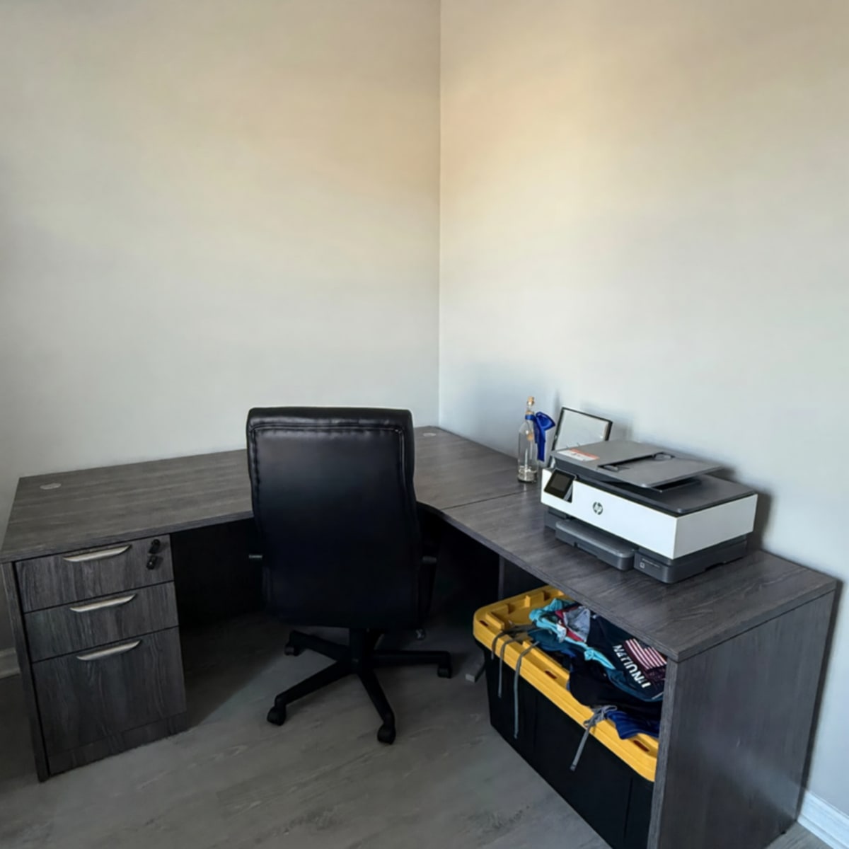 Custom Build Executive Desk and Chair – Like New, Grey Wood – Bradenton, FL