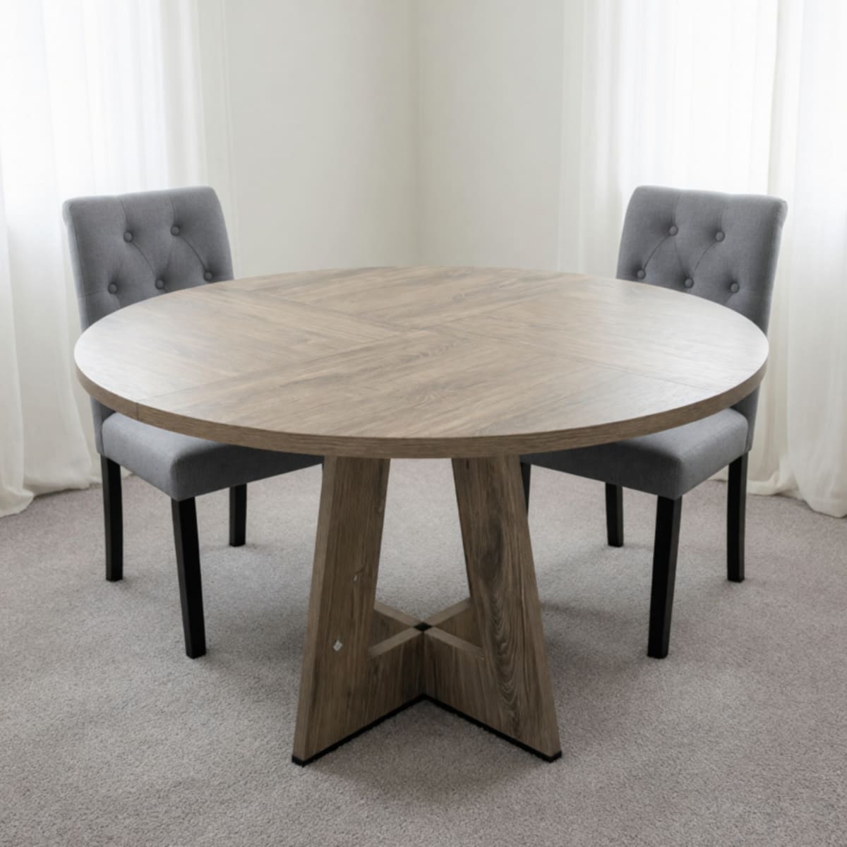 Grey Wood Dining Table Set with 4 Chairs – New Condition – Wilmington, DE