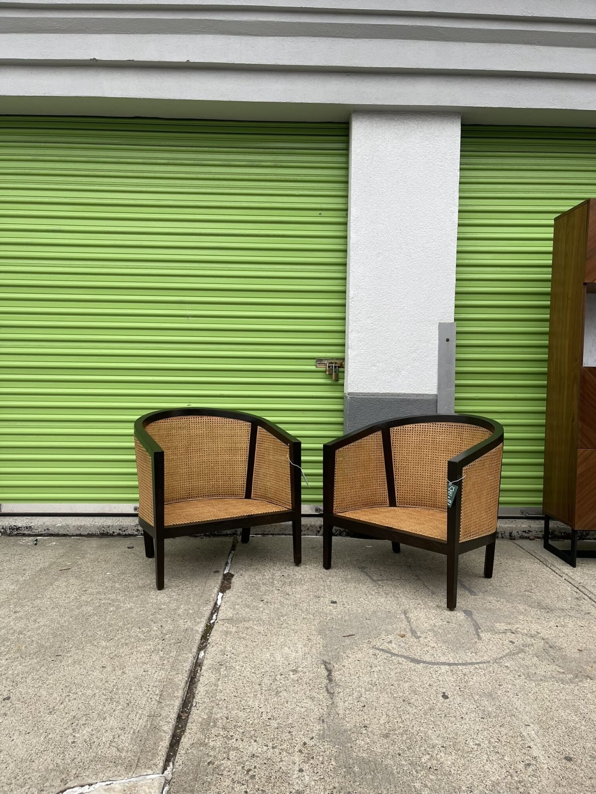 Crate & Barrel Ankara Cane & Black Armchairs – Like New – New York, NY