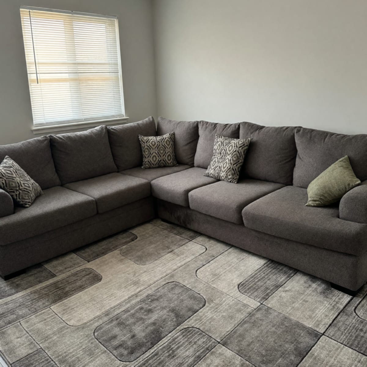 Whitehill Pewter 3 Piece Sectional Sofa – Like New, Grey Fabric, 7 Seats – Denver, CO