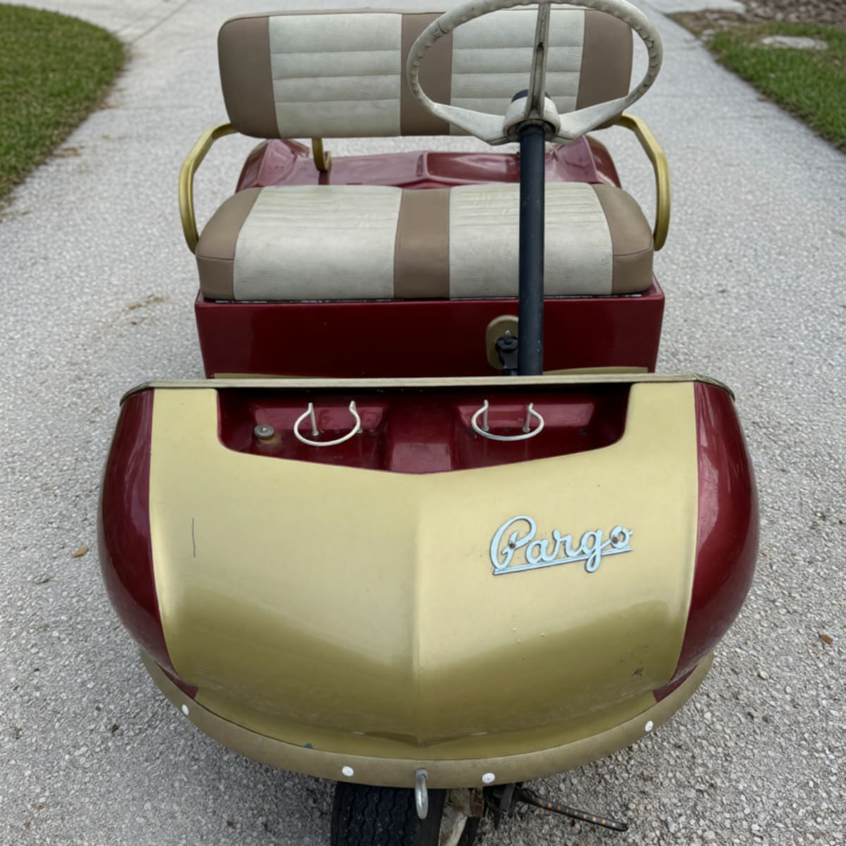 1962 Pargo Golf Cart – Good Condition, 2-Seater, Gold & Red – Port St. Joe, FL