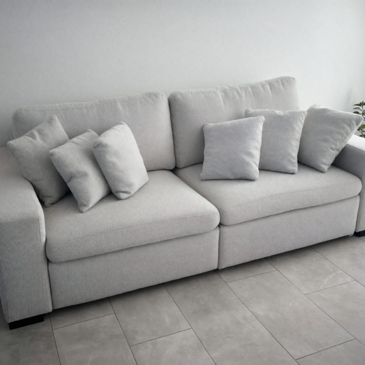 Modern Light Gray Leather Sofa Set – Like New, 4 Pieces, Power Reclining – Surprise, AZ
